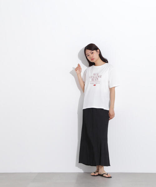 N.(N. Natural Beauty Basic)(エヌエヌナチュラルビューティーベーシック)の「レタリングロゴTシャツ(Tシャツ/カットソー・レディース・ピンク/ベージュ/オフホワイト・MEDIUM)」の6枚目の写真