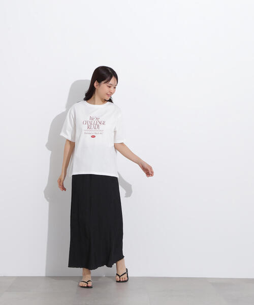 N.(N. Natural Beauty Basic)(エヌエヌナチュラルビューティーベーシック)の「レタリングロゴTシャツ(Tシャツ/カットソー・レディース・ピンク/ベージュ/オフホワイト・MEDIUM)」の7枚目の写真