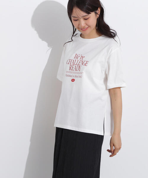N.(N. Natural Beauty Basic)(エヌエヌナチュラルビューティーベーシック)の「レタリングロゴTシャツ(Tシャツ/カットソー・レディース・ピンク/ベージュ/オフホワイト・MEDIUM)」の8枚目の写真