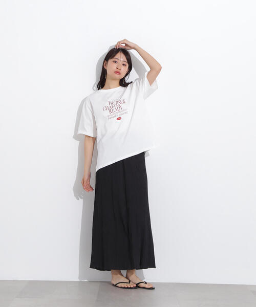 N.(N. Natural Beauty Basic)(エヌエヌナチュラルビューティーベーシック)の「レタリングロゴTシャツ(Tシャツ/カットソー・レディース・ピンク/ベージュ/オフホワイト・MEDIUM)」の9枚目の写真