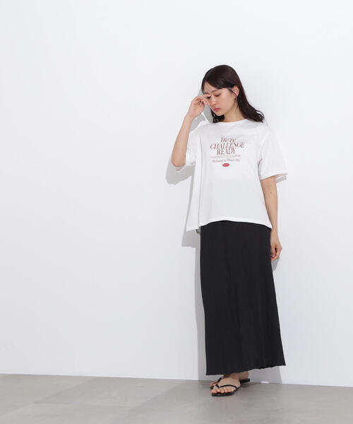 N.(N. Natural Beauty Basic)(エヌエヌナチュラルビューティーベーシック)の「レタリングロゴTシャツ(Tシャツ/カットソー・レディース・ピンク/ベージュ/オフホワイト・MEDIUM)」の11枚目の写真