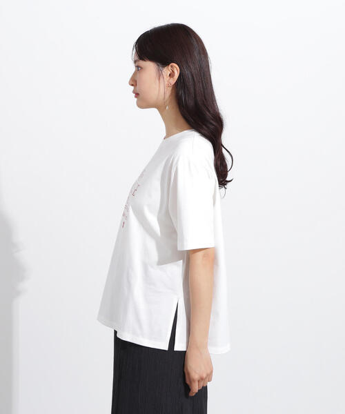 N.(N. Natural Beauty Basic)(エヌエヌナチュラルビューティーベーシック)の「レタリングロゴTシャツ(Tシャツ/カットソー・レディース・ピンク/ベージュ/オフホワイト・MEDIUM)」の20枚目の写真