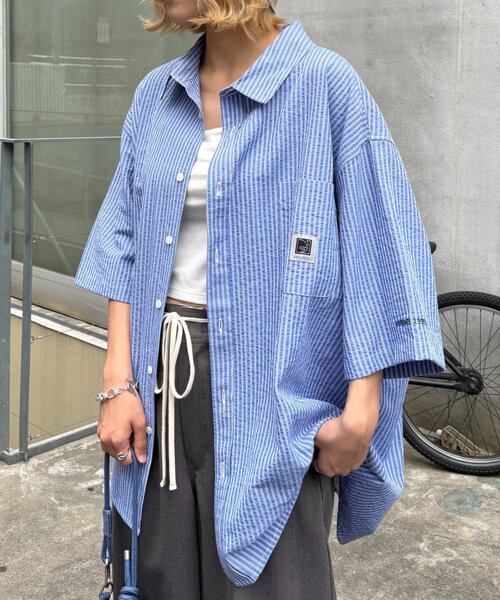 CIAOPANIC TYPY（チャオパニックティピー）の「【PATTIPATTI】ユニセックスオーバー半袖シャツ（シャツ/ブラウス・メンズ・ネイビー/ホワイト系その他/ブルー系その他3・MEDIUM/LARGE）」の17枚目の写真