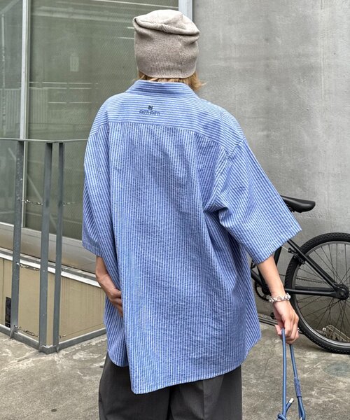 CIAOPANIC TYPY（チャオパニックティピー）の「【PATTIPATTI】ユニセックスオーバー半袖シャツ（シャツ/ブラウス・メンズ・ネイビー/ホワイト系その他/ブルー系その他3・MEDIUM/LARGE）」の21枚目の写真