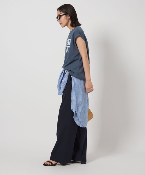 green label relaxing（グリーンレーベルリラクシング）の「【WEB限定】＜at ease＞ロゴ スウェット ノースリーブ プルオーバー（スウェット・レディース・ネイビー/ナチュラル・FREE）」の7枚目の写真