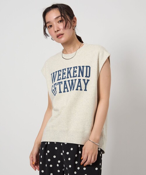 green label relaxing（グリーンレーベルリラクシング）の「【WEB限定】＜at ease＞ロゴ スウェット ノースリーブ プルオーバー（スウェット・レディース・ネイビー/ナチュラル・FREE）」の8枚目の写真