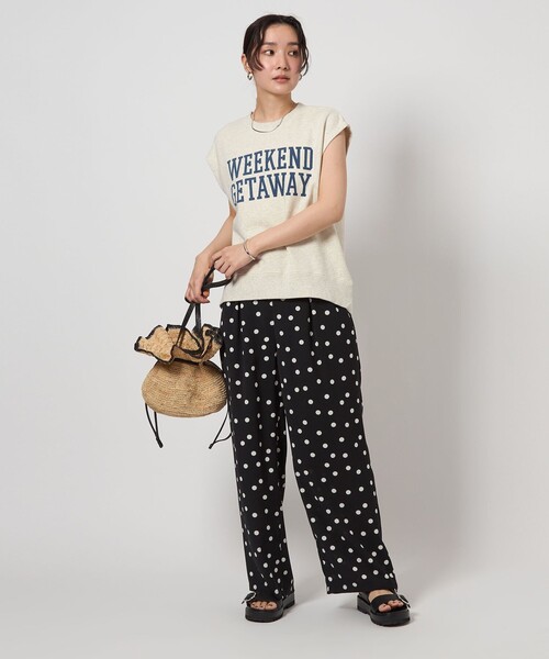green label relaxing（グリーンレーベルリラクシング）の「【WEB限定】＜at ease＞ロゴ スウェット ノースリーブ プルオーバー（スウェット・レディース・ネイビー/ナチュラル・FREE）」の10枚目の写真