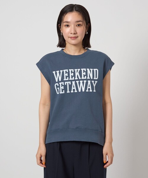 green label relaxing（グリーンレーベルリラクシング）の「【WEB限定】＜at ease＞ロゴ スウェット ノースリーブ プルオーバー（スウェット・レディース・ネイビー/ナチュラル・FREE）」の12枚目の写真