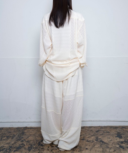 Nora Lily(ノラリリー)の「【Nora Lily】Sheer Stand Collar Shirt(UNISEX)(シャツ/ブラウス・メンズ・ホワイト/ラベンダー/ブラック・FREE)」の13枚目の写真