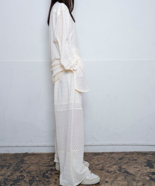 Nora Lily(ノラリリー)の「【Nora Lily】Sheer Stand Collar Shirt(UNISEX)(シャツ/ブラウス・メンズ・ホワイト/ラベンダー/ブラック・FREE)」の14枚目の写真