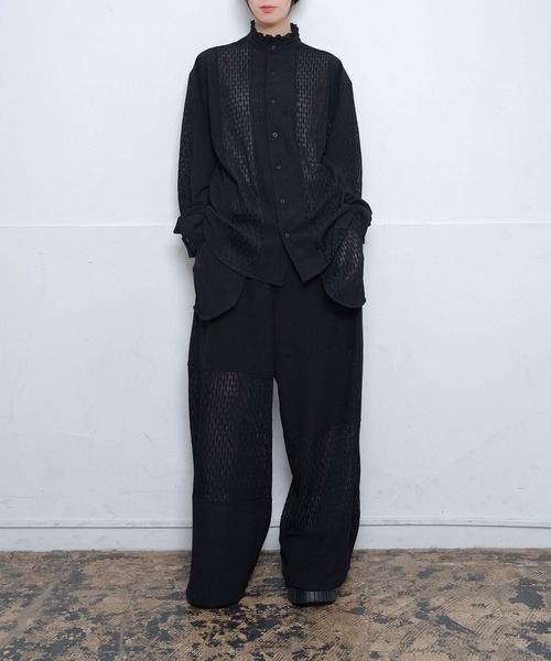 Nora Lily(ノラリリー)の「【Nora Lily】Sheer Stand Collar Shirt(UNISEX)(シャツ/ブラウス・メンズ・ホワイト/ラベンダー/ブラック・FREE)」の19枚目の写真