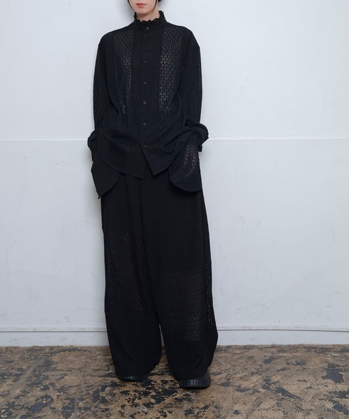 Nora Lily(ノラリリー)の「【Nora Lily】Sheer Stand Collar Shirt(UNISEX)(シャツ/ブラウス・メンズ・ホワイト/ラベンダー/ブラック・FREE)」の20枚目の写真