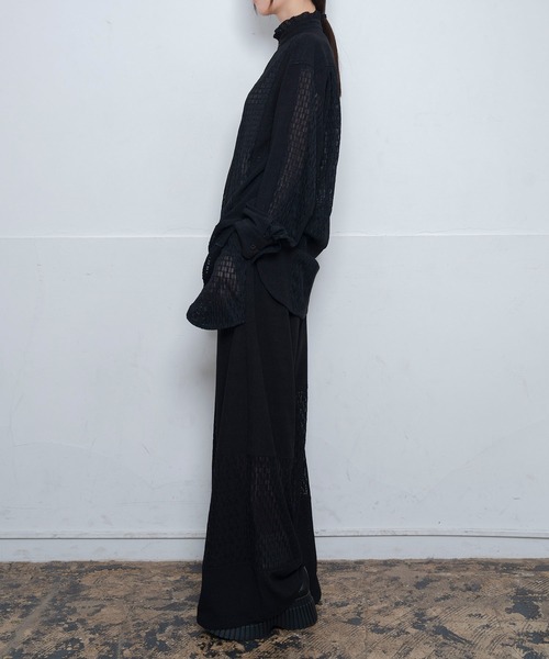 Nora Lily(ノラリリー)の「【Nora Lily】Sheer Stand Collar Shirt(UNISEX)(シャツ/ブラウス・メンズ・ホワイト/ラベンダー/ブラック・FREE)」の21枚目の写真
