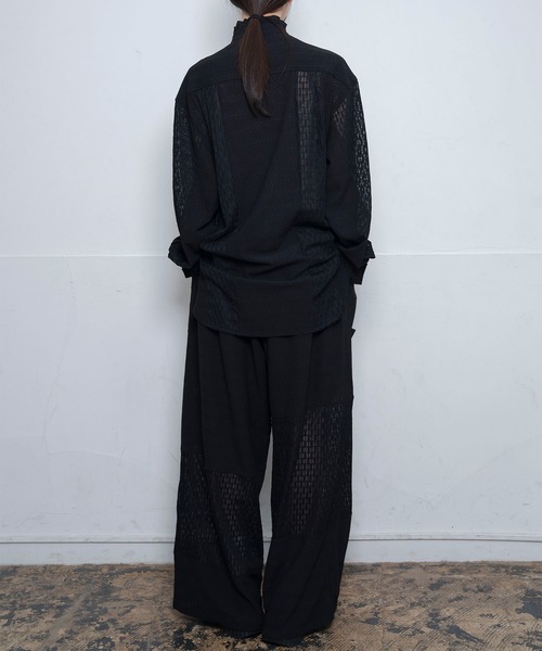 Nora Lily(ノラリリー)の「【Nora Lily】Sheer Stand Collar Shirt(UNISEX)(シャツ/ブラウス・メンズ・ホワイト/ラベンダー/ブラック・FREE)」の22枚目の写真