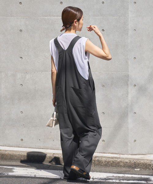 IENA（イエナ）の「BASERANGE/ベースレンジ GREN OVERALLS（サロペット/オーバーオール・レディース・チャコールグレー・FREE）」の5枚目の写真