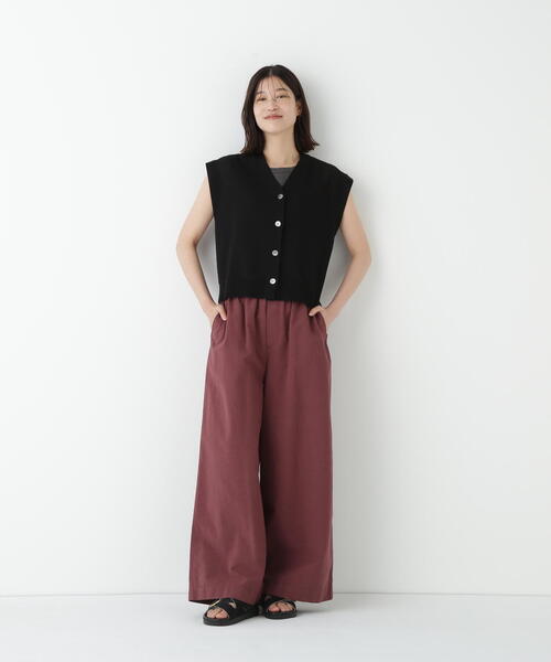 【24SS NEW】LOEWE_woman / リネン クロップド パンツ / Brown 24SS NEW】LOEWE_woman / リネン クロップド パンツ / Brown