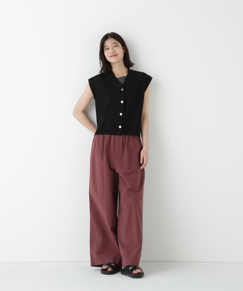 human woman（ヒューマンウーマン）の「◆コットンリネンウェザー近江晒シェフパンツ（その他パンツ・レディース・イエロー/ネイビー/ブラウン・SMALL/MEDIUM）」の17枚目の写真