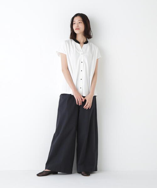 human woman（ヒューマンウーマン）の「◆コットンリネンウェザー近江晒シェフパンツ（その他パンツ・レディース・イエロー/ネイビー/ブラウン・SMALL/MEDIUM）」の16枚目の写真