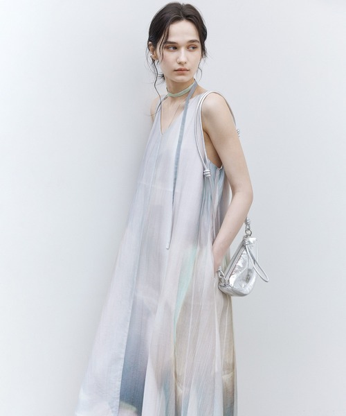 tageechita(タジチタ)の「【tageechita】アートプリント ノースリーブワンピース(ワンピース・レディース・ライラック・S/M/L)」の2枚目の写真