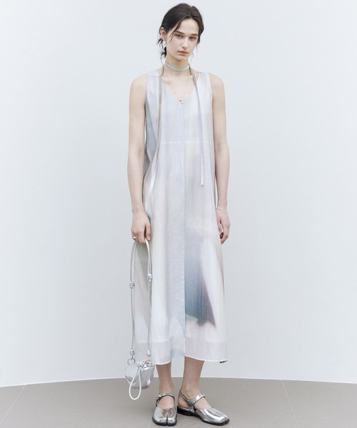 tageechita(タジチタ)の「【tageechita】アートプリント ノースリーブワンピース(ワンピース・レディース・ライラック・S/M/L)」の6枚目の写真