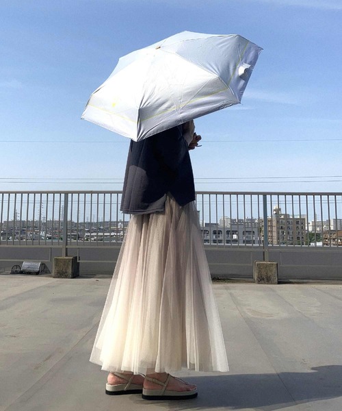 Q(キュー)の「遮光 晴雨兼用折りたたみ日傘(折りたたみ傘・レディース・ライトグレー・ONE SIZE)」の14枚目の写真