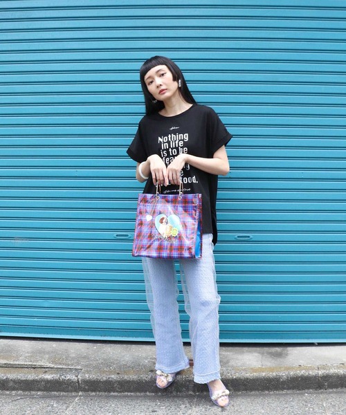 セール】箔プリントルーズTシャツ（Tシャツ/カットソー）｜Three