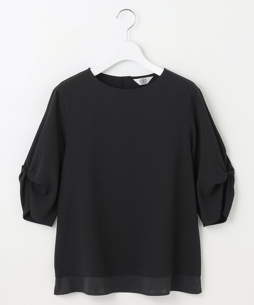 J.PRESS(ジェイプレス)の「【洗える・吸水速乾・接触冷感・セットアップ対応】Light ジョーゼット ブラウス(シャツ/ブラウス・レディース・ブラック系/ベージュ系/ネイビー系・11/9)」の11枚目の写真