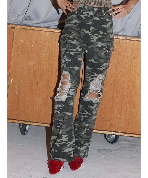 EVRIS（エヴリス）の「ダメージフレアパンツ（その他パンツ・レディース・ブラウン/その他1・SMALL/MEDIUM）」の14枚目の写真