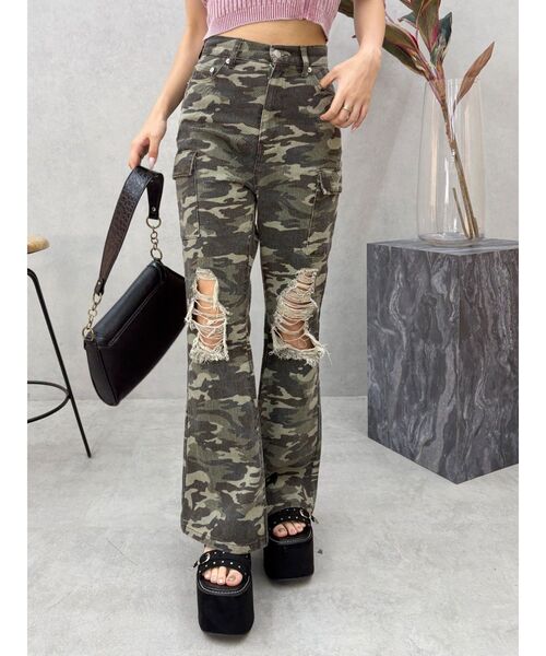 EVRIS（エヴリス）の「ダメージフレアパンツ（その他パンツ・レディース・ブラウン/その他1・SMALL/MEDIUM）」の8枚目の写真