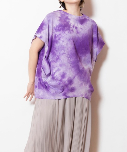 OSMOSIS(オズモーシス)の「タイダイサイドドレーププルオーバー(Tシャツ/カットソー・レディース・ブラック/パープル/ピンク・ONE SIZE)」の3枚目の写真