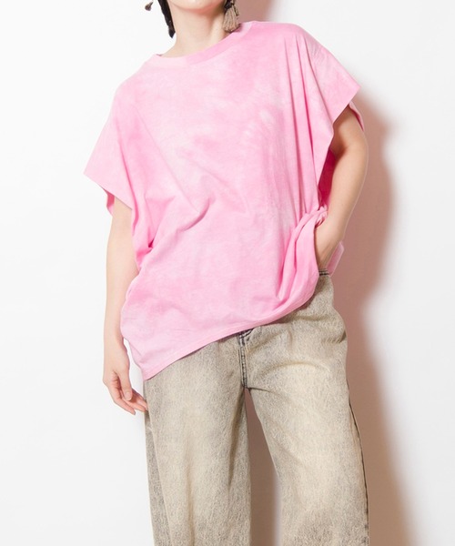 OSMOSIS(オズモーシス)の「タイダイサイドドレーププルオーバー(Tシャツ/カットソー・レディース・ブラック/パープル/ピンク・ONE SIZE)」の1枚目の写真