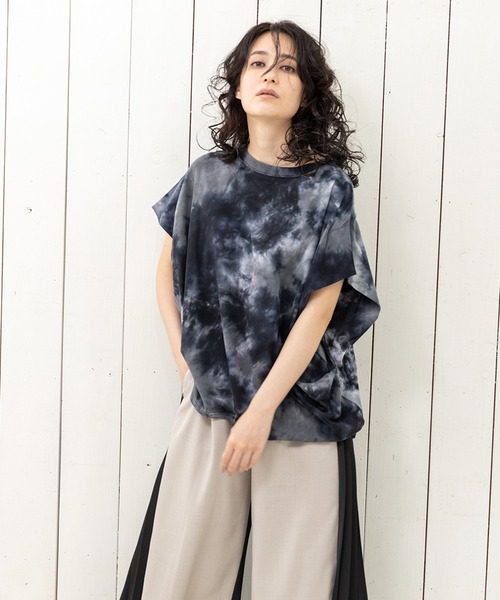 OSMOSIS(オズモーシス)の「タイダイサイドドレーププルオーバー(Tシャツ/カットソー・レディース・ブラック/パープル/ピンク・ONE SIZE)」の2枚目の写真