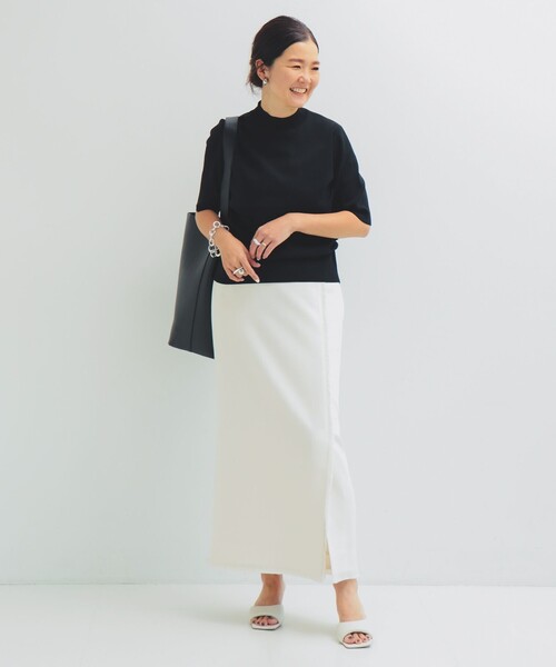 シンプル モックネック ニット .M［手洗い可］（ニット/セーター