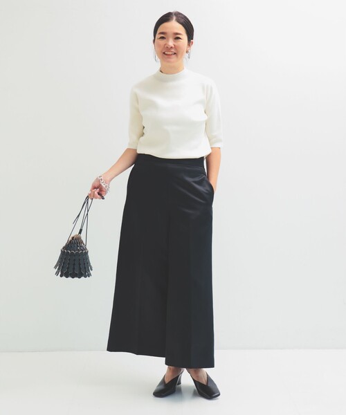 「超美品」デミルクス ビームス シンプルモックネックニット ネイビー 超美品」デミルクス ビームス シンプルモックネックニット