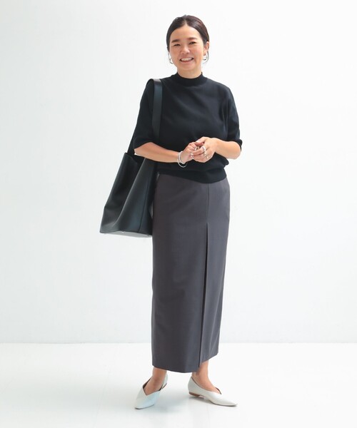 シンプル モックネック ニット .M［手洗い可］（ニット/セーター