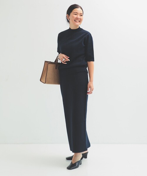 【今季新品未使用】Demi Luxe BEAMS シンプル モックネック ニット シンプル モックネック ニット .M［手洗い可］（ニット/セーター