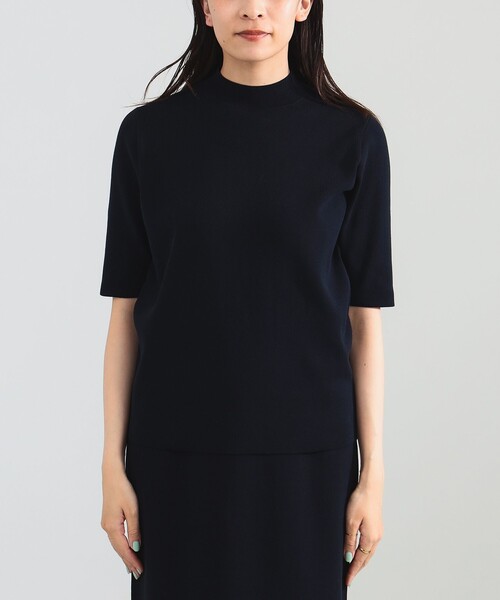 シンプル モックネック ニット .M［手洗い可］（ニット/セーター