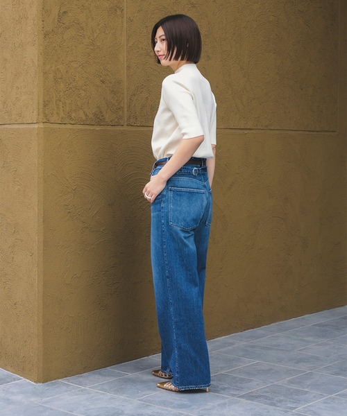 【Demi-Luxe BEAMS】シンプル モックネック ニット(ネイビー) シンプル モックネック ニット .M［手洗い可］（ニット/セーター