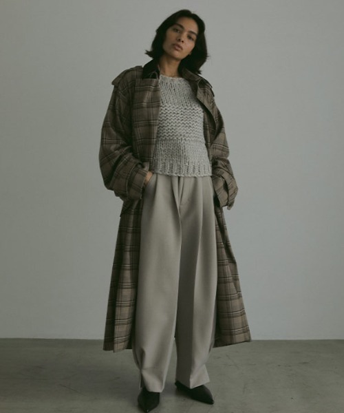 ブラッシュドハーフスリーブハンドニットプルオーバー（ニット