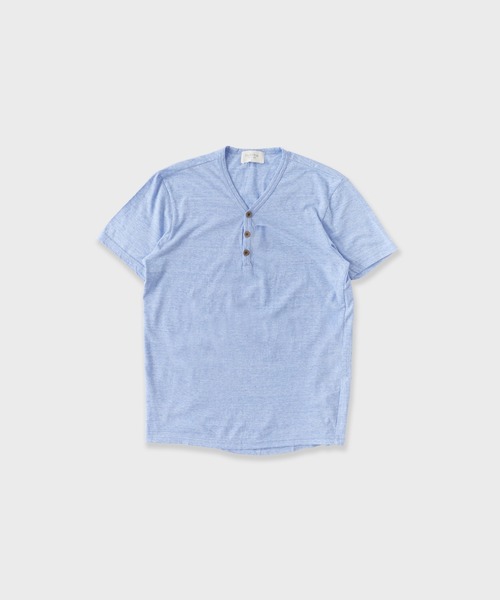 FLISTFIA（フリストフィア）の「FLISTFIA/フリストフィア Henley Neck T-Shirts Tシャツ（Tシャツ/カットソー・メンズ・ピンク/サーモンピンク/ブラウン/ライトブルー/オレンジ・3/2/1）」の3枚目の写真