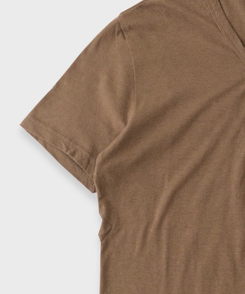 FLISTFIA（フリストフィア）の「FLISTFIA/フリストフィア Henley Neck T-Shirts Tシャツ（Tシャツ/カットソー・メンズ・ピンク/サーモンピンク/ブラウン/ライトブルー/オレンジ・3/2/1）」の8枚目の写真