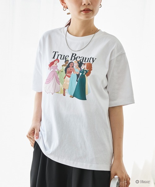 LAVEANGE(ラビアンジェ)の「ディズニープリンセス/プリントTシャツ(Tシャツ/カットソー・レディース・ホワイト/ブラック・4L/3L/LL/M/5L)」の13枚目の写真