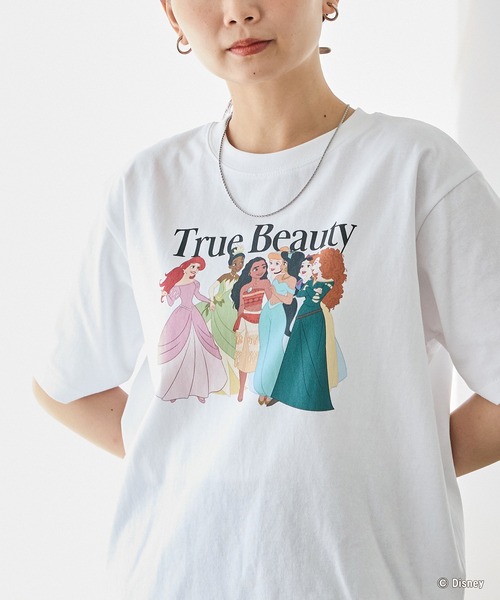 LAVEANGE(ラビアンジェ)の「ディズニープリンセス/プリントTシャツ(Tシャツ/カットソー・レディース・ホワイト/ブラック・4L/3L/LL/M/5L)」の3枚目の写真