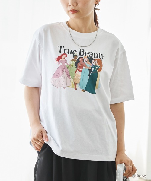 LAVEANGE(ラビアンジェ)の「ディズニープリンセス/プリントTシャツ(Tシャツ/カットソー・レディース・ホワイト/ブラック・4L/3L/LL/M/5L)」の4枚目の写真