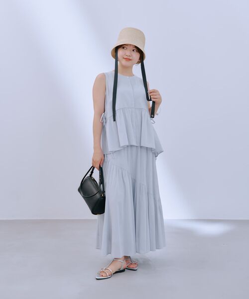 COHINA(コヒナ)の「ローンペプラムブラウス 【低身長・小柄女性】(シャツ/ブラウス・レディース・ホワイト/ブルー・ONE SIZE)」の9枚目の写真