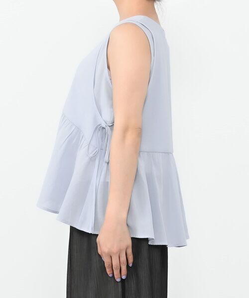 COHINA(コヒナ)の「ローンペプラムブラウス 【低身長・小柄女性】(シャツ/ブラウス・レディース・ホワイト/ブルー・ONE SIZE)」の16枚目の写真