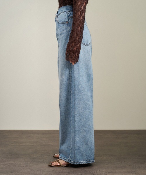 SALON adam et rope'（サロン アダム エ ロペ）の「USAコットンセンタープレスバギーデニム［セットアップ対応］（デニムパンツ・レディース・チャコールグレー/サックスブルー/ブルー系その他6・S/M）」の16枚目の写真