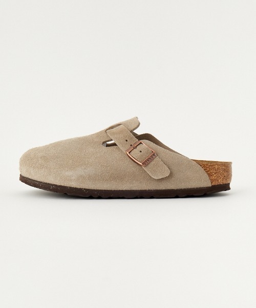 BIRKENSTOCK（ビルケンシュトック）の「[BIRKENSTOCK/ビルケンシュトック] BOSTON SUEDE LEATHER ボストン スウェード サンダル（サンダル・レディース・ベージュ/ブラック・23/24/24.5/26/26.5/27/28/25）」の5枚目の写真