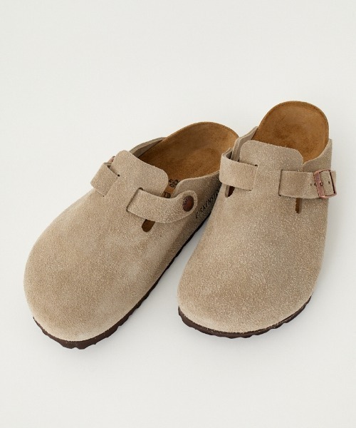 BIRKENSTOCK（ビルケンシュトック）の「[BIRKENSTOCK/ビルケンシュトック] BOSTON SUEDE LEATHER ボストン スウェード サンダル（サンダル・レディース・ベージュ/ブラック・23/24/24.5/26/26.5/27/28/25）」の4枚目の写真