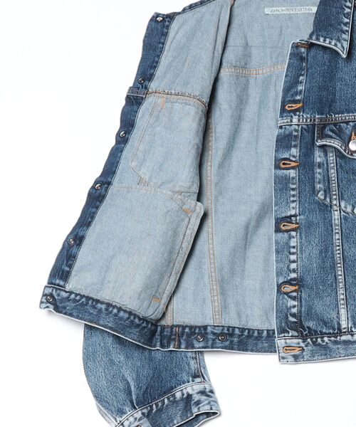 JOHN LAWRENCE SULLIVAN（ジョンローレンスサリバン）の「JOHN LAWRENCE SULLIVAN WASHED DENIM MASSIVE ROUNDED SLEEVE JACKET (1B011-0325-36)（その他アウター・メンズ・ブラック/インディゴブルー・46/48）」の6枚目の写真
